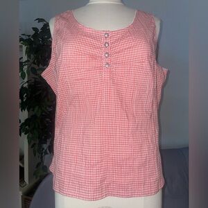 Woolrich gingham women’s top, sleeveless size XL